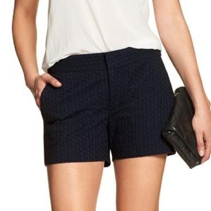 BANANA REPUBLIC FACTORY Navy Eyelet Hampton Fit High Rise Shorts